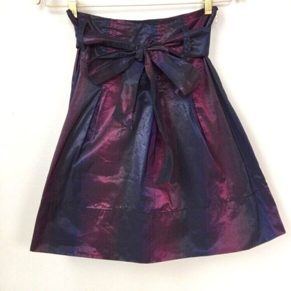 Express Design Studio Iridescent Purple Belted Skirt Size 2 - Picture 1 of 2